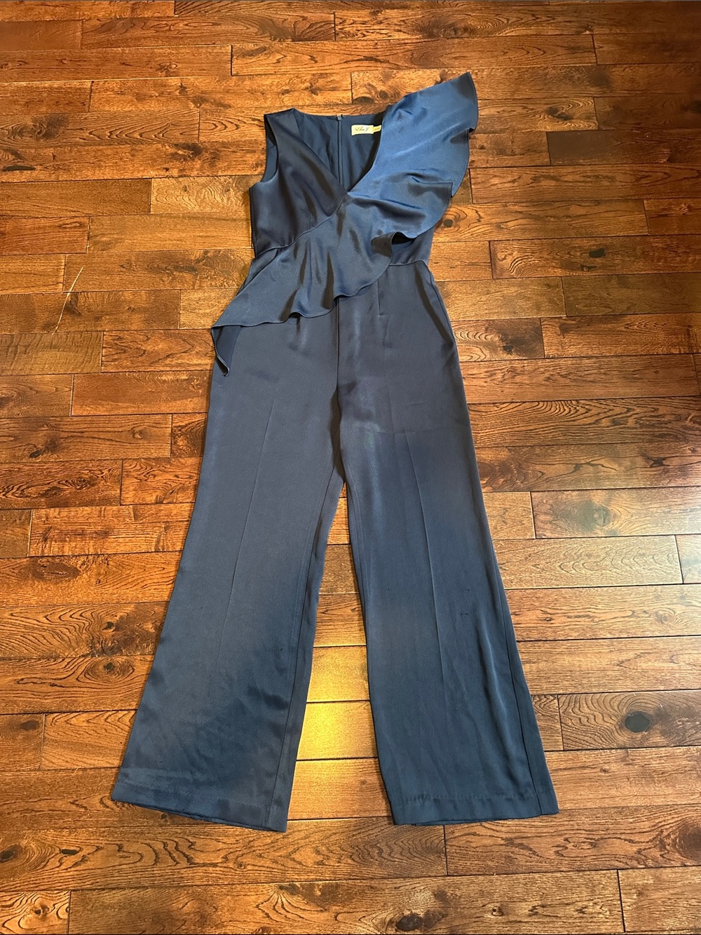 Eliza J Women’s Navy One-Shoulder Ruffle Jumpsuit